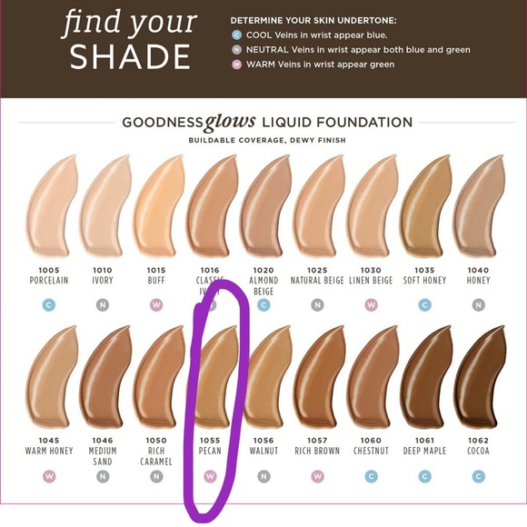 Burt’s Bees Goodness Glows liquid makeup in 1055 Pecan (warm) partially used - Picture 2 of 10